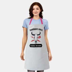 Gepersonaliseerde Chef Schort, Custom Texas BBQ Gr Schort