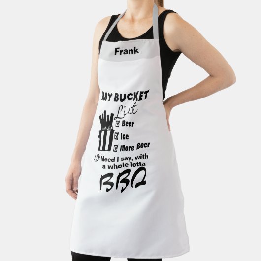 Gepersonaliseerde Chef's Bucket List Beer Lover BB Schort (Insitu)