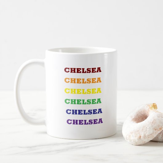Gepersonaliseerde Chelsea-thema Sjabloon Koffiemok (Met donut)
