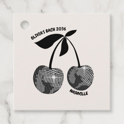 Gepersonaliseerde Cherry Bachelorette Candle Favor Bedankjes Labels (Voorkant)