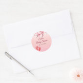 Gepersonaliseerde Cherry Blossom Baby shower Ronde Sticker (Envelop)
