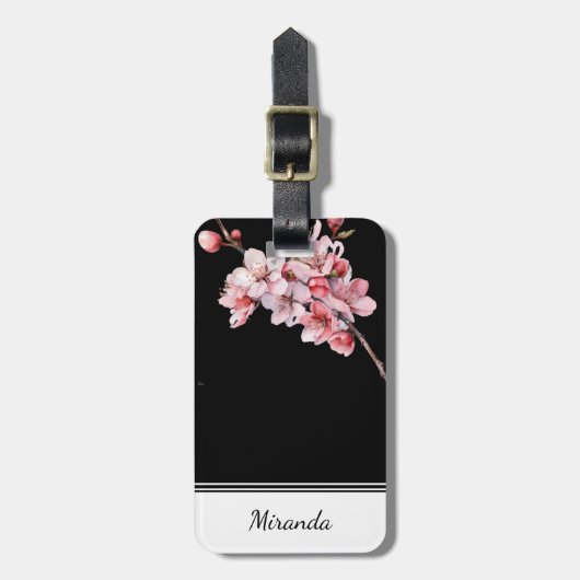 Gepersonaliseerde Cherry Blossom Bagagelabel (Voorkant verticaal)