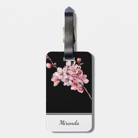 Gepersonaliseerde Cherry Blossom Bagagelabel (Achterkant verticaal)