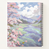 Gepersonaliseerde Cherry Blossom Pastel Waterverf Notitieboek (Achterkant)