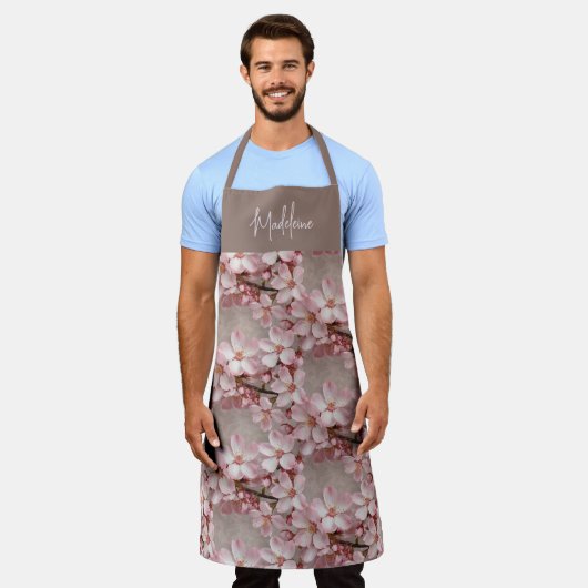 Gepersonaliseerde Cherry Blossom Schort (Gedragen)