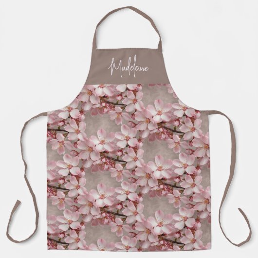 Gepersonaliseerde Cherry Blossom Schort (Voorkant)