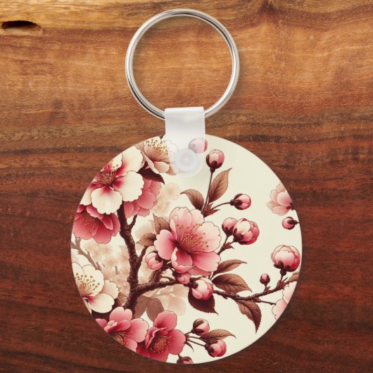 Gepersonaliseerde Cherry Blossom Sleutelhanger (Achterkant)