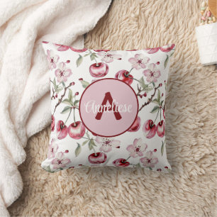 Gepersonaliseerde Cherry Blossom Waterverf Kussen