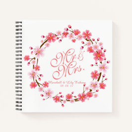 Gepersonaliseerde Cherry Blossom Wreath | Guestboo Notitieboek