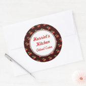Gepersonaliseerde Cherry Keuken Bakken Gift Sticke Ronde Sticker (Envelop)