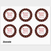 Gepersonaliseerde Cherry Keuken Bakken Gift Sticke Ronde Sticker (Vel)