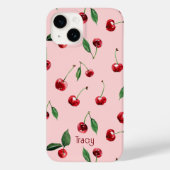 Gepersonaliseerde Cherry telefoonhoes, roze Case-Mate iPhone Case (Achterkant)