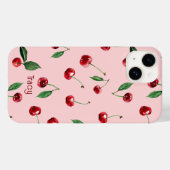 Gepersonaliseerde Cherry telefoonhoes, roze Case-Mate iPhone Case (Achterkant (horizontaal))