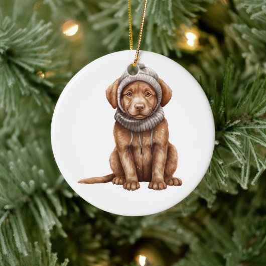 Gepersonaliseerde Chesapeake Bay Retriever hond Keramisch Ornament (Boom)