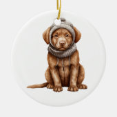 Gepersonaliseerde Chesapeake Bay Retriever hond Keramisch Ornament (Voorkant)
