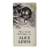 Gepersonaliseerde  Cheshire Cat Bookplate Etiket (Voorkant)