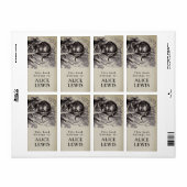 Gepersonaliseerde Cheshire Cat Bookplate Etiket (Full Sheet)