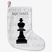 Gepersonaliseerde Chess King Classic Piece Modern Kleine Kerstsok (Voorkant)