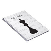 Gepersonaliseerde Chess King Classic Piece Modern Notitieboek (Rechterzijde)