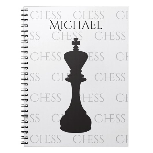 Gepersonaliseerde Chess King Classic Piece Modern Notitieboek (Voorkant)