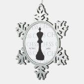 Gepersonaliseerde Chess King Classic Piece Modern Tin Sneeuwvlok Ornament (Rechts)