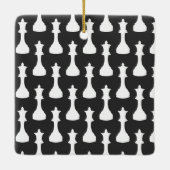 Gepersonaliseerde Chess Queen Black, witte kerst Keramisch Ornament (Achterkant)