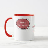 Gepersonaliseerde Chestnut Red Speech Bubble Coffe Mok (Links)