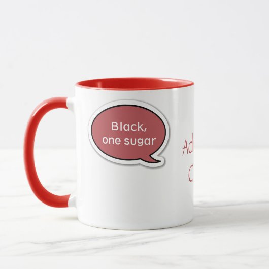 Gepersonaliseerde Chestnut Red Speech Bubble Coffe Mok (Links)