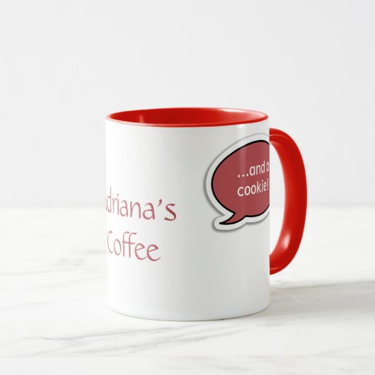 Gepersonaliseerde Chestnut Red Speech Bubble Coffe Mok (Voorkant rechts)