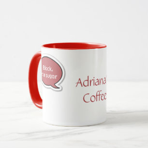Gepersonaliseerde Chestnut Red Speech Bubble Coffe Mok