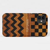 gepersonaliseerde chevron en vierkanten Case-Mate iPhone case (Achterkant (horizontaal))