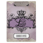 Gepersonaliseerde Chevron Live Laugh Love Klembord (Voorkant)