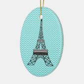 Gepersonaliseerde Chevron Paris Eiffel Tower Ornam Keramisch Ornament (Links)