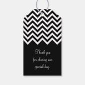 Gepersonaliseerde chevron print bruiloft gunst cad cadeaulabel (Achterkant)