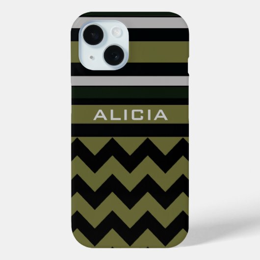 gepersonaliseerde chevron & strepen Case-Mate iPhone case (Achterkant)