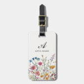 Gepersonaliseerde Chic Bloemen Naam Bagagelabel (Voorkant verticaal)