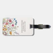 Gepersonaliseerde Chic Bloemen Naam Bagagelabel (Achterkant horizontaal)