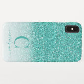 Gepersonaliseerde Chic Girly Blauwgroen Groene Omb Case-Mate iPhone Case (Achterkant (horizontaal))