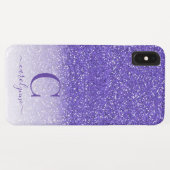 Gepersonaliseerde Chic Girly Paarse Ombre Glitter Case-Mate iPhone Case (Achterkant (horizontaal))