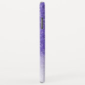 Gepersonaliseerde Chic Girly Paarse Ombre Glitter Case-Mate iPhone Case (Achterkant/rechts)