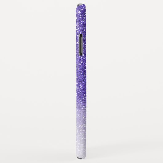 Gepersonaliseerde Chic Girly Paarse Ombre Glitter Case-Mate iPhone Case (Achterkant/rechts)