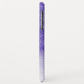 Gepersonaliseerde Chic Girly Paarse Ombre Glitter Case-Mate iPhone Case (Achterkant/links)