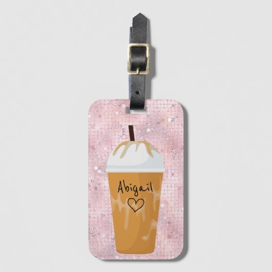 Gepersonaliseerde Chic Iced Bling Pink Bagagelabel (Voorkant (verticaal))