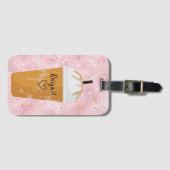 Gepersonaliseerde Chic Iced Bling Pink Bagagelabel (Voorkant (horizontaal))