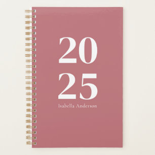 Gepersonaliseerde Chic Modern Dusty Roos Maandelij Planner