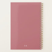 Gepersonaliseerde Chic Modern Dusty Roos Maandelij Planner (Achterkant)