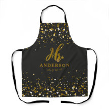 Gepersonaliseerde Chic Mr en Mrs Aprons Gift Set