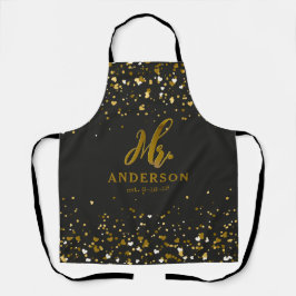 Gepersonaliseerde Chic Mr en Mrs Aprons Gift Set Schort
