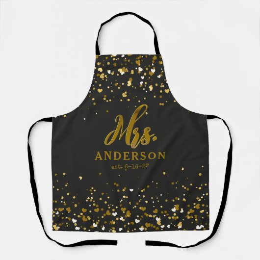 Gepersonaliseerde Chic Mr en Mrs Aprons Gift Set Schort (Voorkant)
