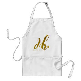 Gepersonaliseerde Chic Mr en Mrs Aprons Gift Set Standaard Schort